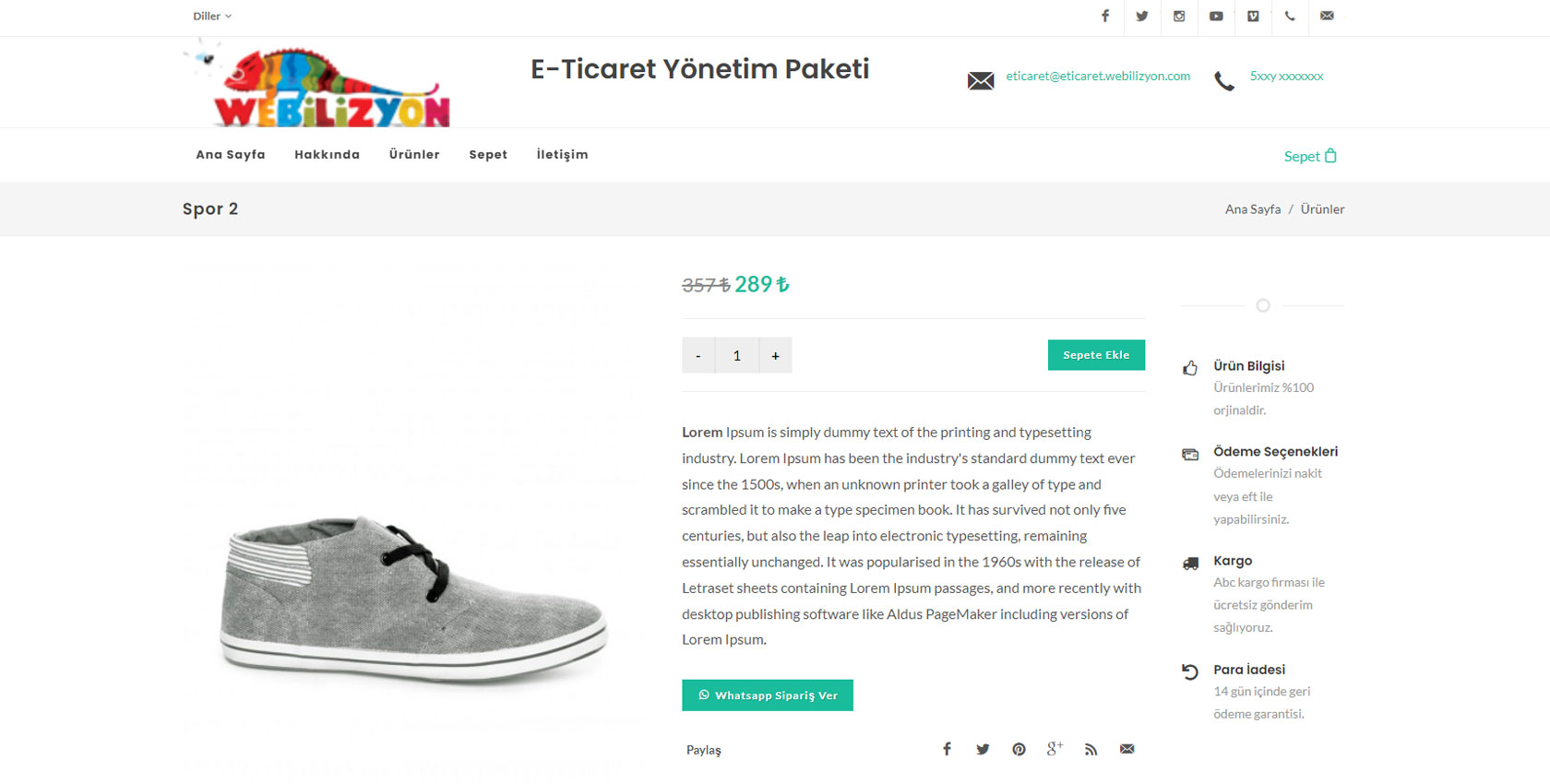 E-Ticaret Web Site Paketi